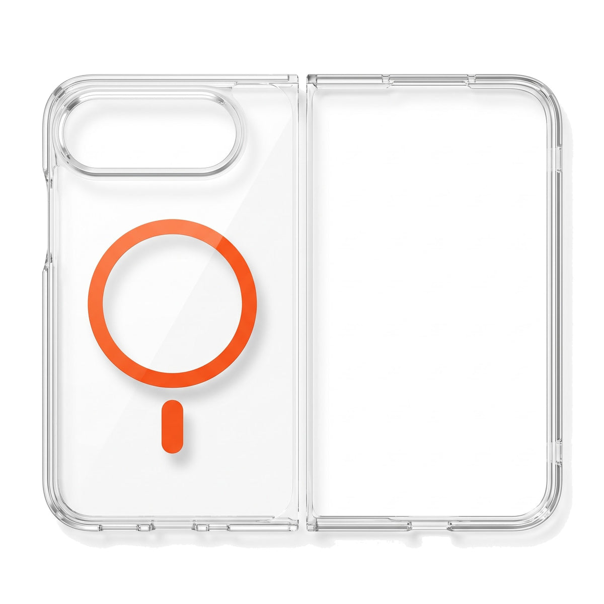 Transparente Hülle für iPhone Duo mit Magnetring in Orange