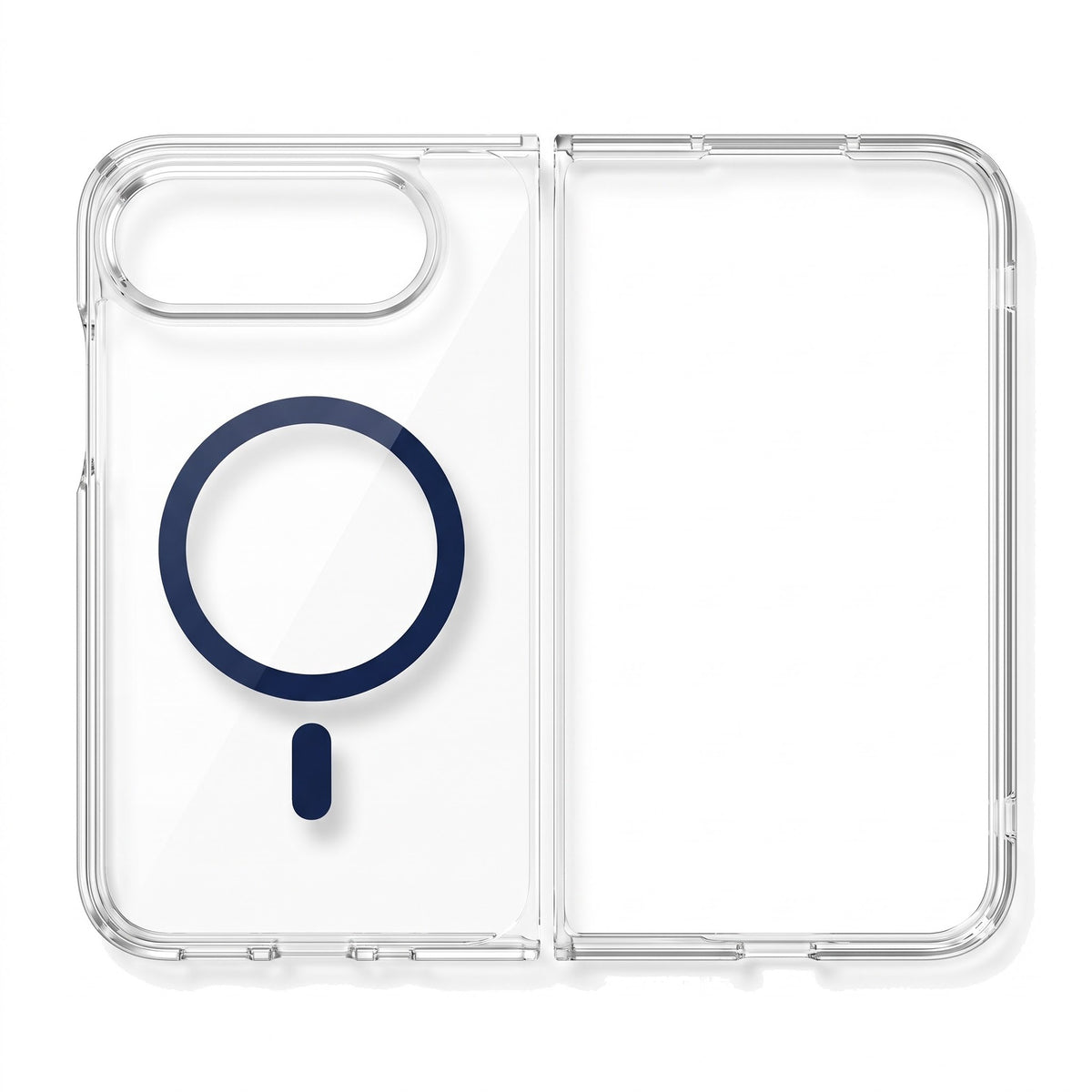 Transparente Hülle für iPhone Duo mit Magnetring in Dunkelblau