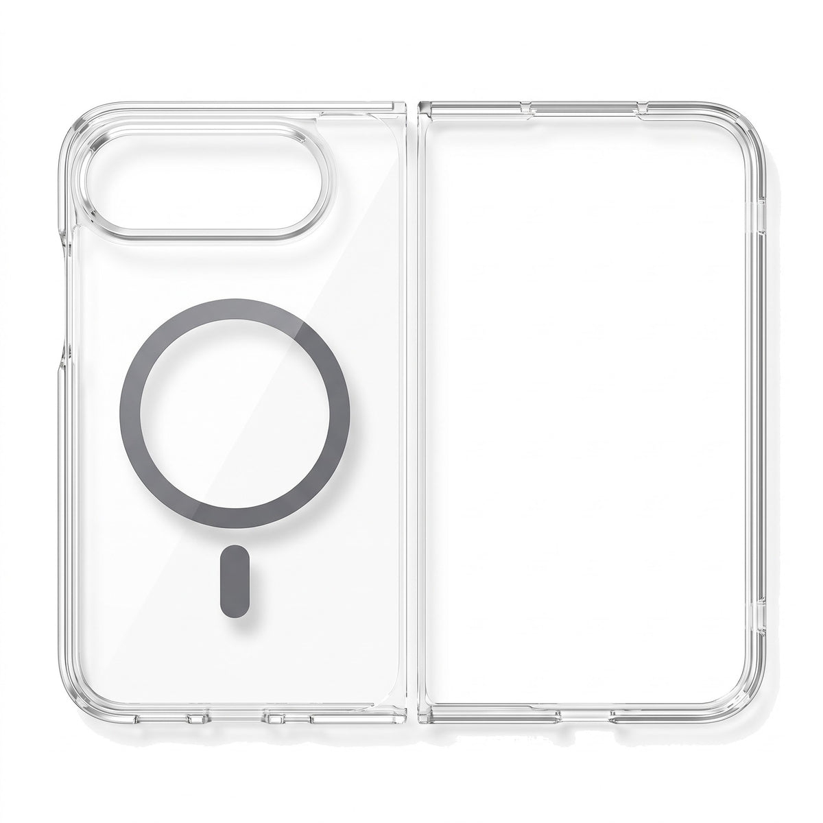 Transparente Hülle für iPhone Duo mit Magnetring in Grau
