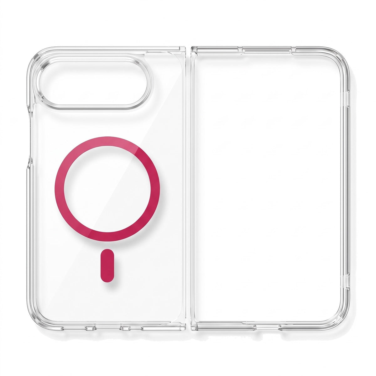 Transparente Hülle für iPhone Duo mit Magnetring in Pink
