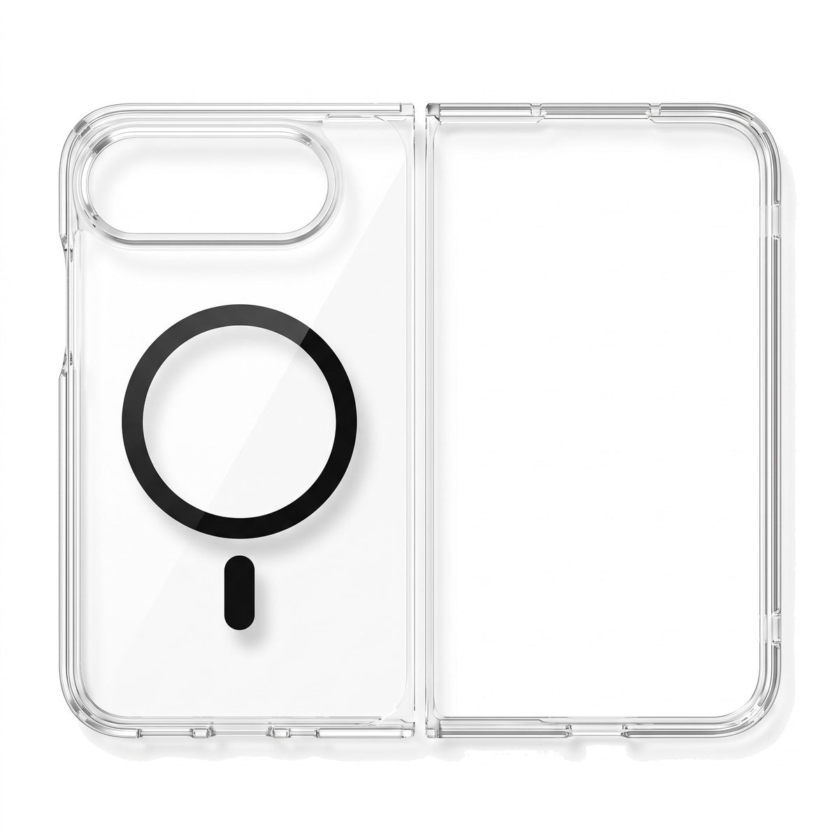 Transparente Hülle für iPhone Duo mit Magnetring in Schwarz