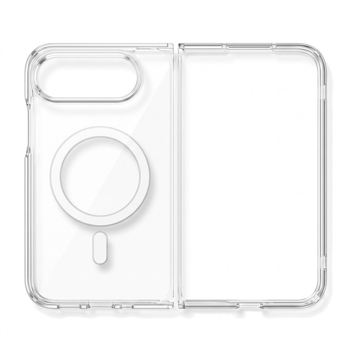 Transparente Hülle für iPhone Duo mit Magnetring in Weiß