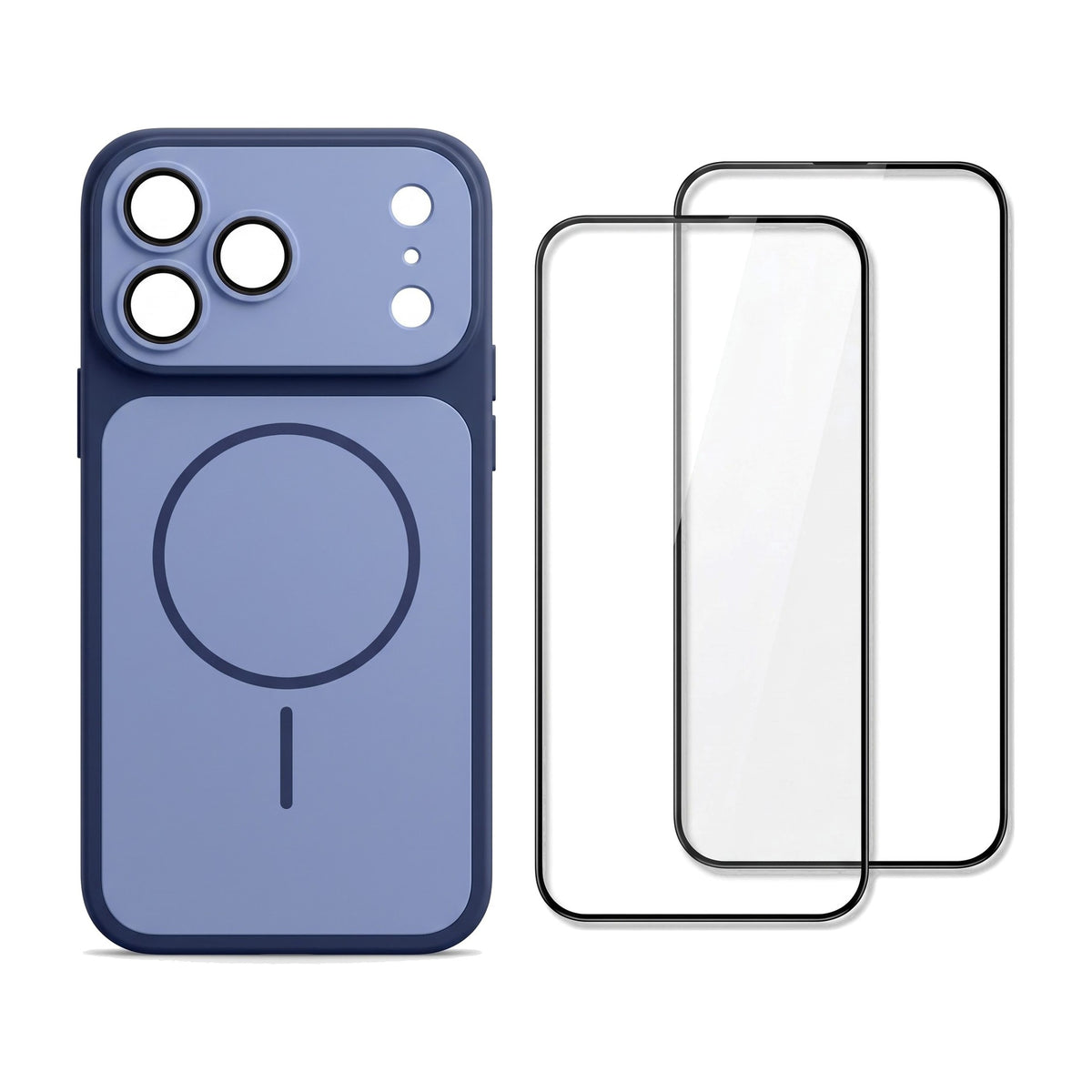 Set für iPhone 18 Pro Max: Hülle in Blau und 2 Schutzgläser