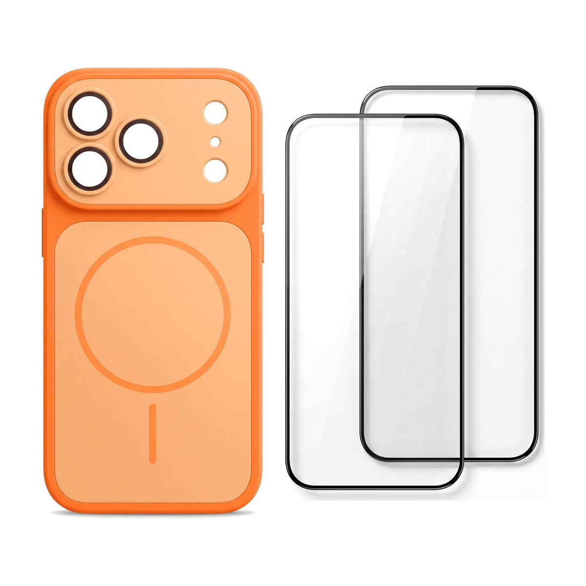 Set für iPhone 18 Pro: Hülle in Orange und 2 Schutzgläser