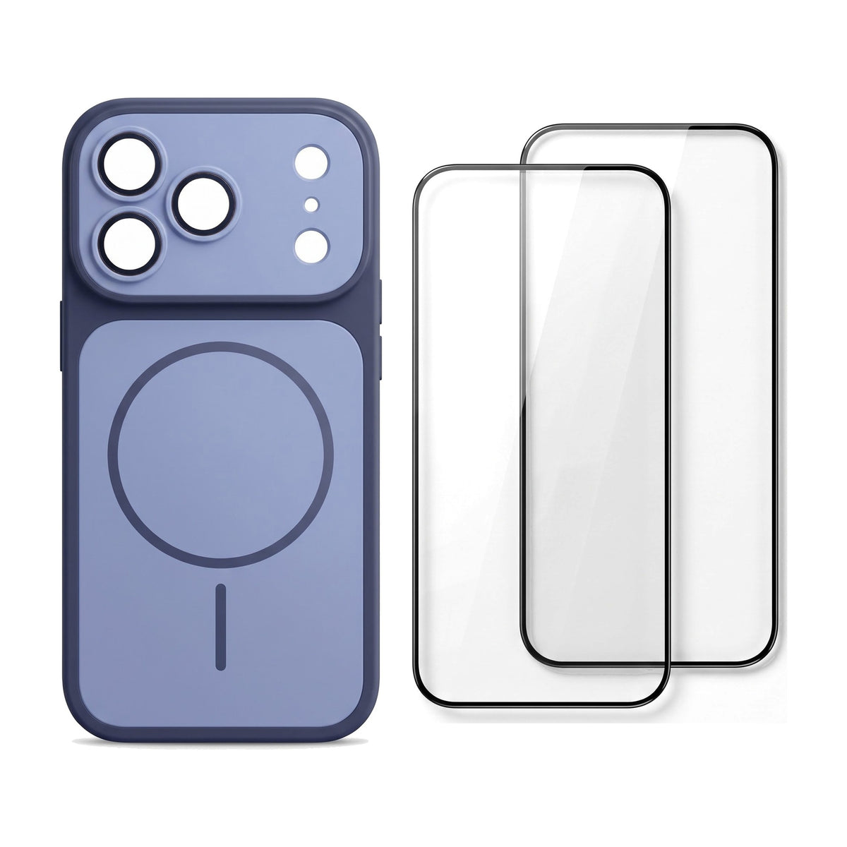 Set für iPhone 18 Pro: Hülle in Blau und 2 Schutzgläser