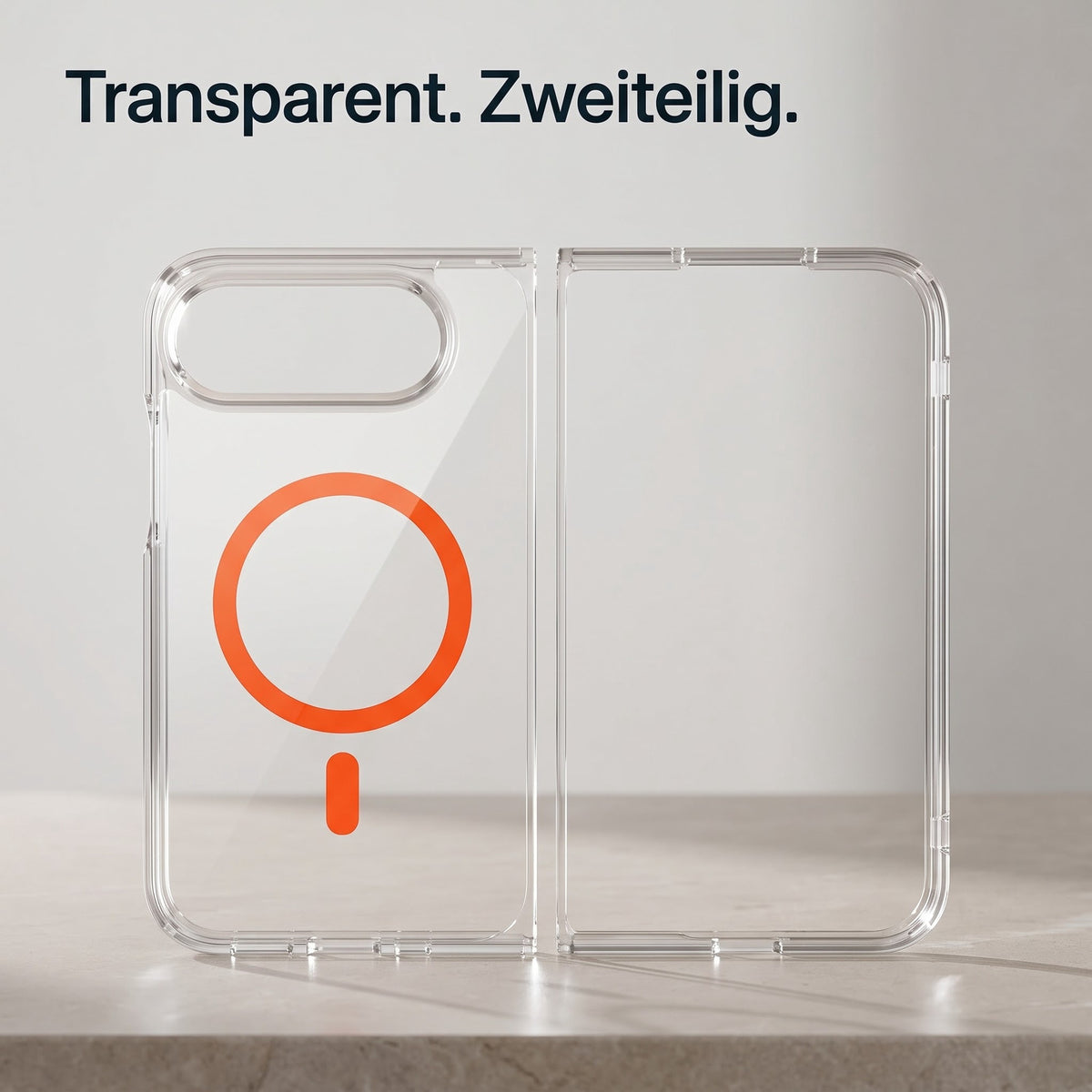 Transparente Hülle für iPhone Duo – klares Acryl, zweiteilig