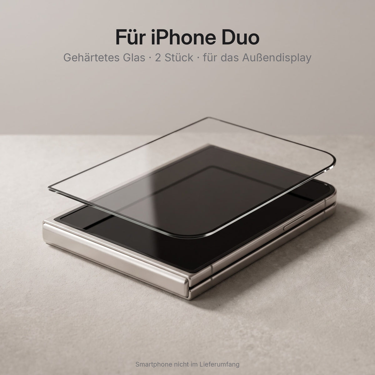 Schutzglas für iPhone Duo (Außendisplay) – Schutzglas über dem Display