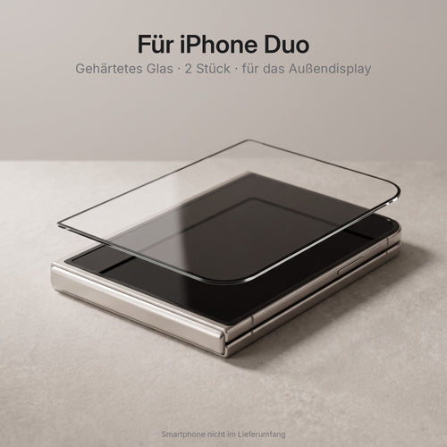 Schutzglas für iPhone Duo (Außendisplay) – Schutzglas über dem Display