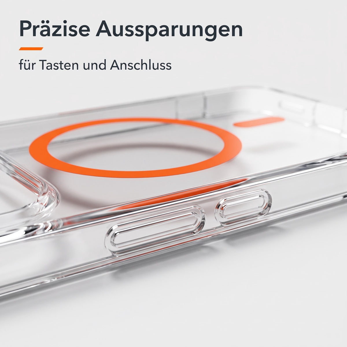 Transparente Hülle für iPhone Duo – Aussparungen für Tasten und Anschluss