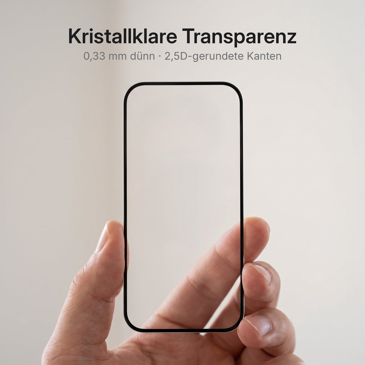 Schutzglas für iPhone 17 Pro / 18 Pro – 0,33 mm dünn, 2,5D-Kanten