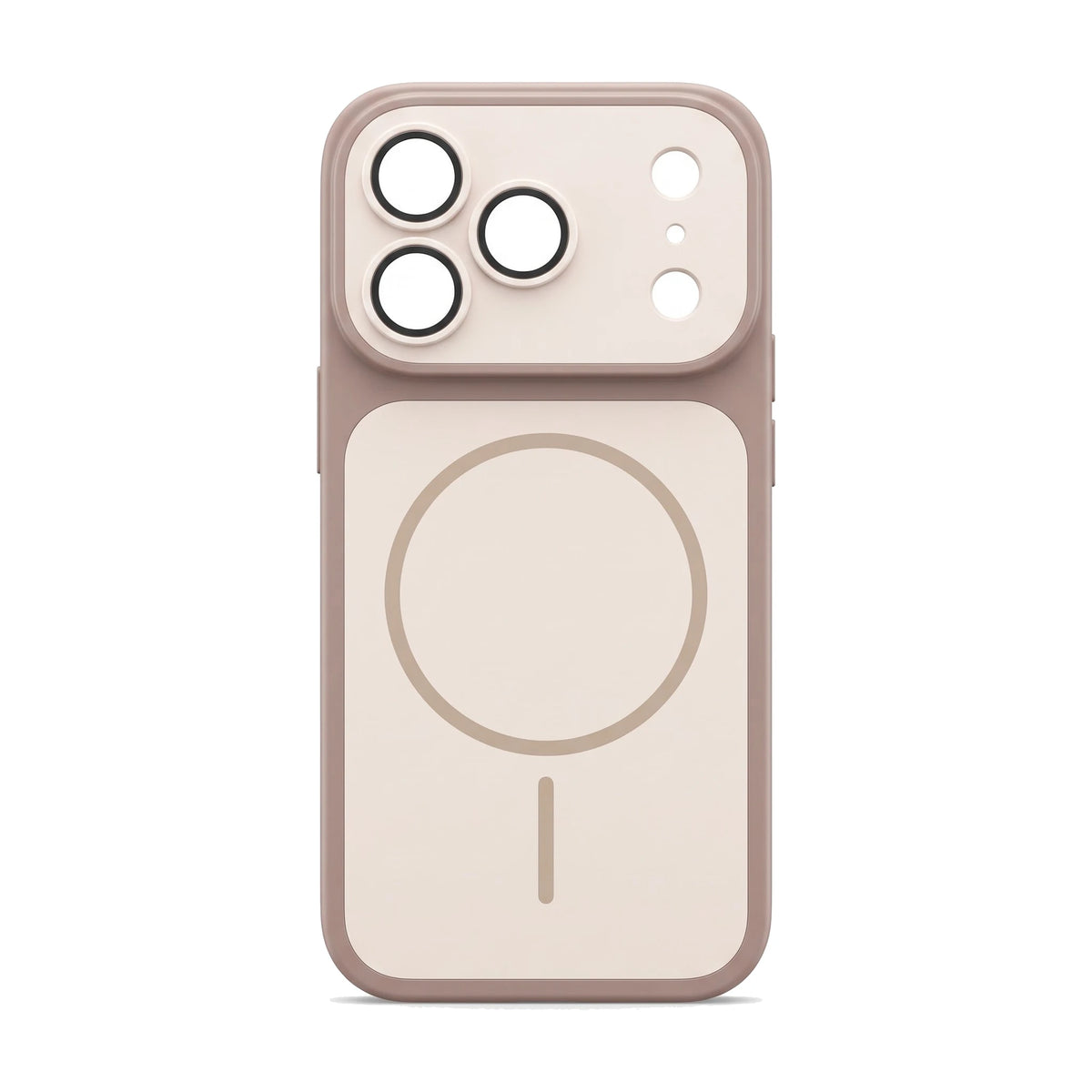 Hülle für iPhone 18 Pro in Altrosa – Rückansicht auf weißem Hintergrund