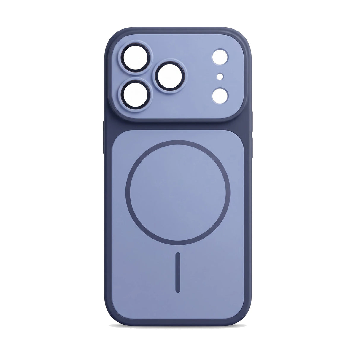 Hülle für iPhone 18 Pro in Blau – Rückansicht auf weißem Hintergrund