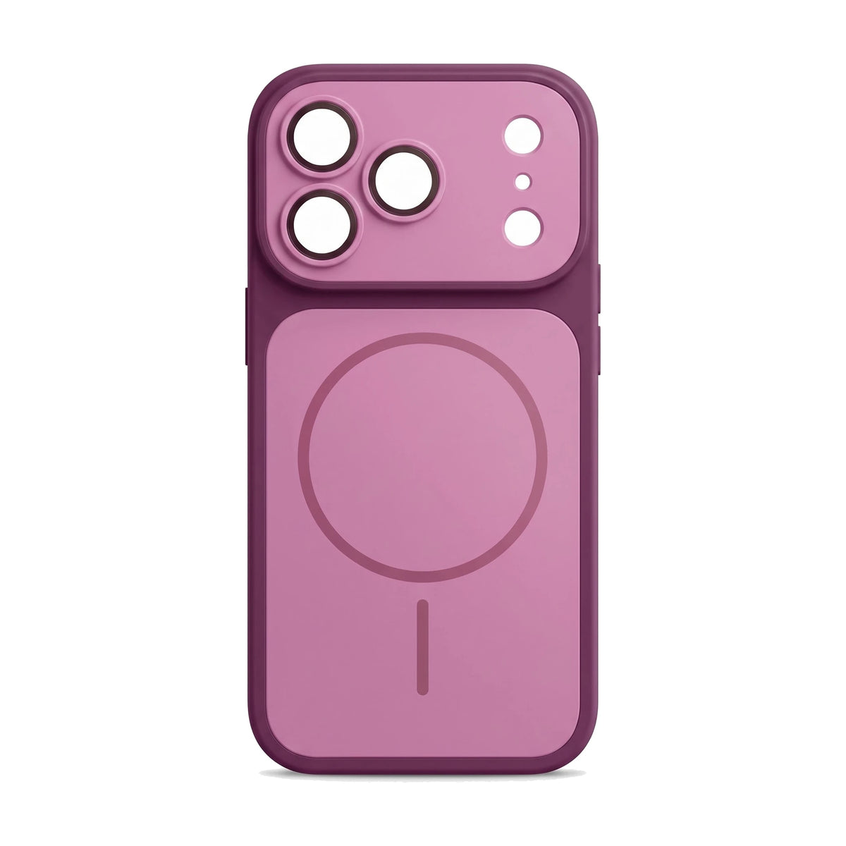 Hülle für iPhone 18 Pro in Bordeaux – Rückansicht auf weißem Hintergrund