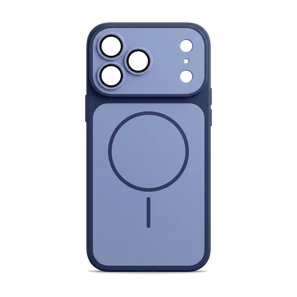Hülle für iPhone 18 Pro Max in Blau – Rückansicht auf weißem Hintergrund