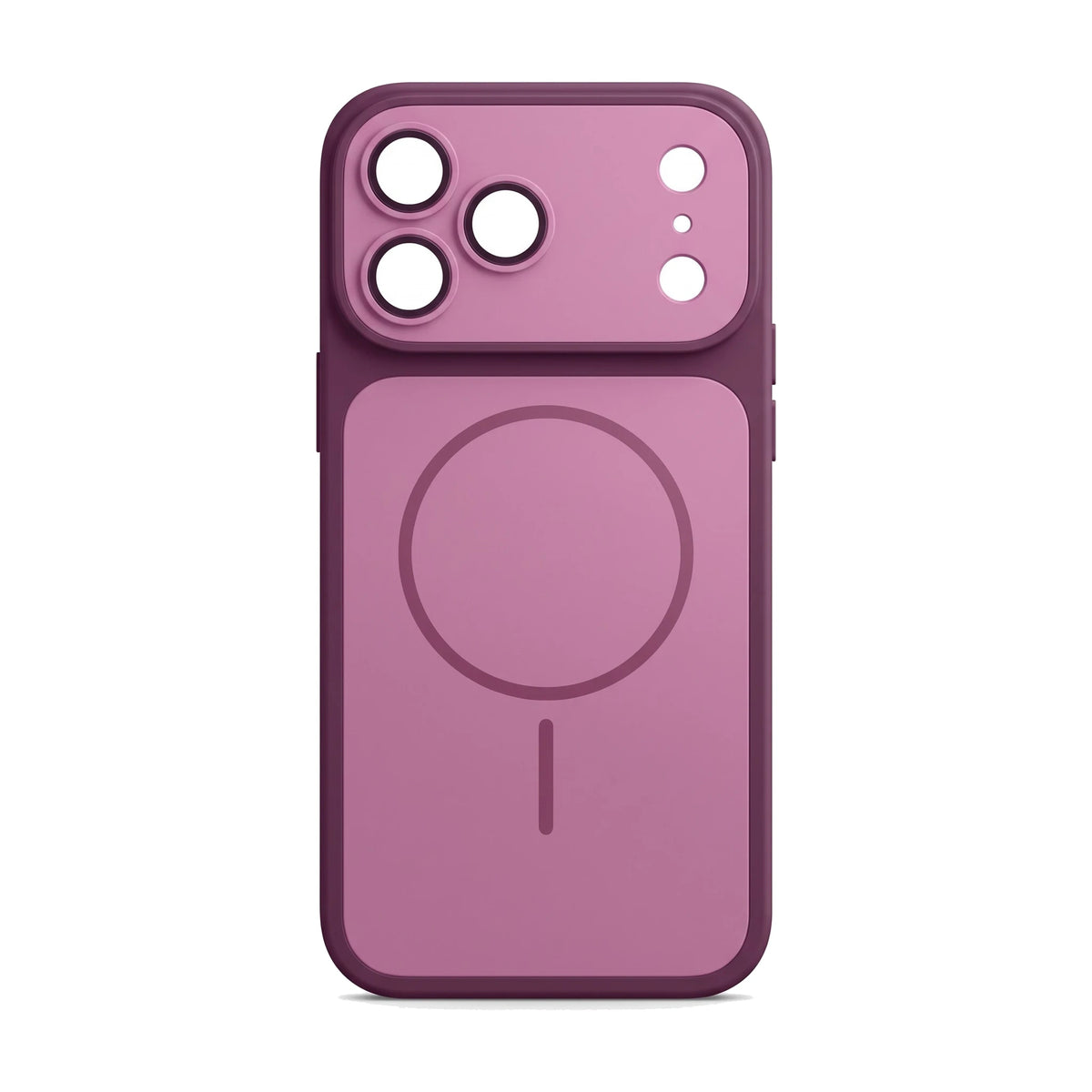 Hülle für iPhone 18 Pro Max in Bordeaux – Rückansicht auf weißem Hintergrund