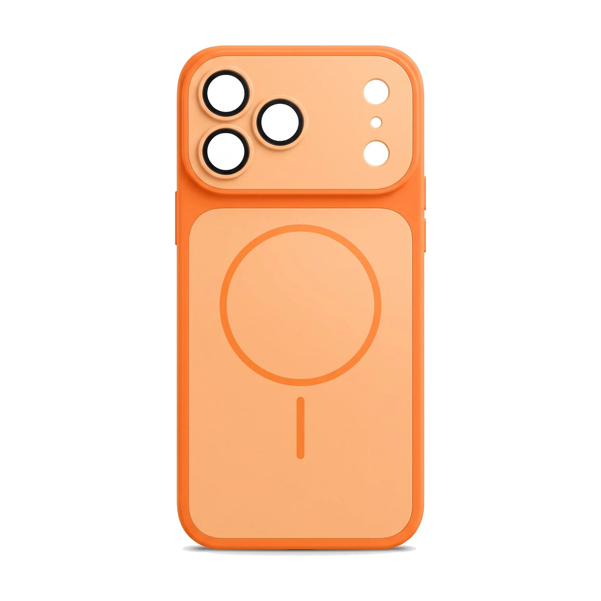 Hülle für iPhone 18 Pro Max in Orange – Rückansicht auf weißem Hintergrund